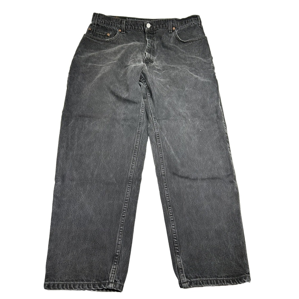 Vintage Levis 560 Loose Fit Jeans Men 38x30 (actual 38x29) Black Paint Splatter